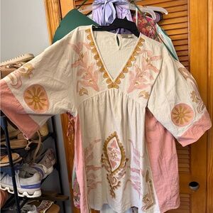 Bohemian Embroidered Tunic Dress